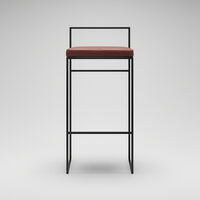 Barstol Med Ryggstöd 90 cm Svart / Brunt Läder