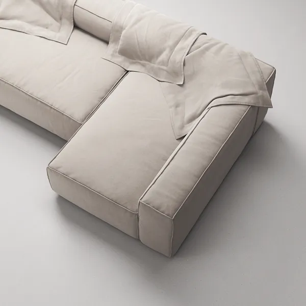 Grand 4-Personers Sofa Divan Højre Sandshell Beige