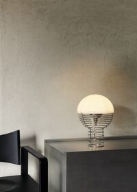 WIre Bordlampe 30 cm Krom / Hvit