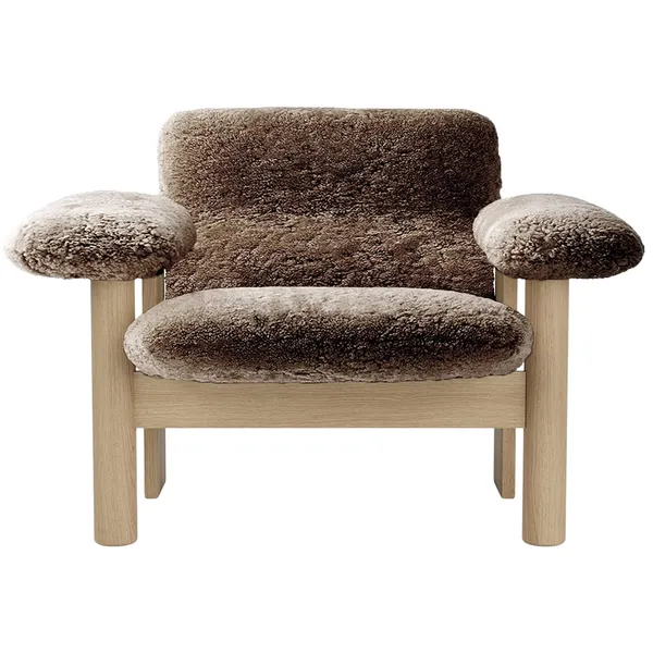 Brasilia Lenestol Lav Rygg Eik / Sheepskin Sahara