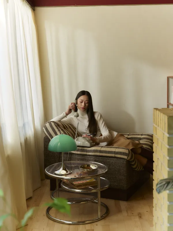 Panthella 250 Bordlampe Bærbar Original Opal Green