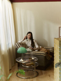 Panthella 250 Bordlampe Bærbar Original Opal Green