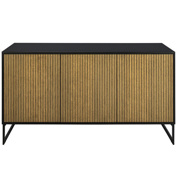 Line Burned Walnut Sideboard 3 Doors Black/Black