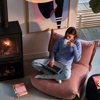 BonBaron Slim Cord Lænestol Soft Pink