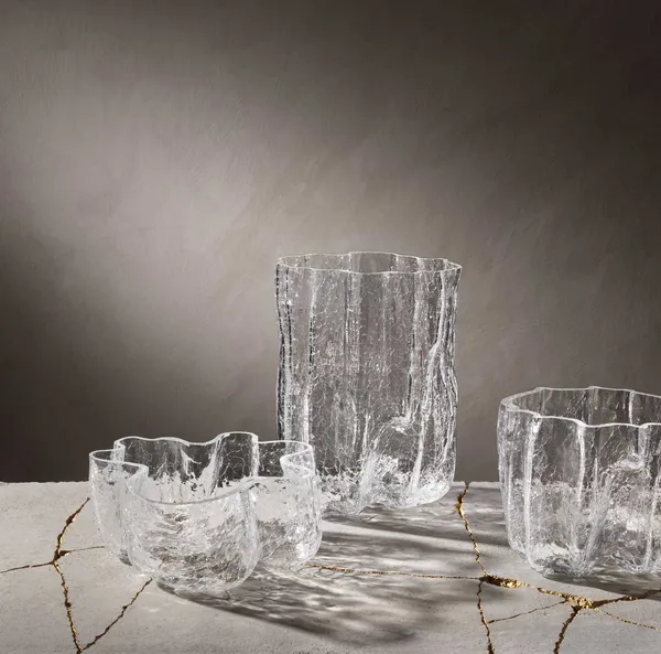 Crackle Vase Klar 28 cm