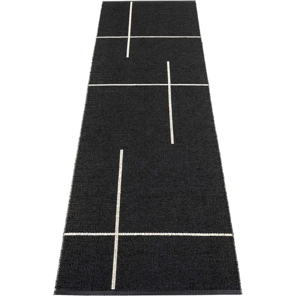 Fred Tæppe 70x270 cm Black / Vanilla
