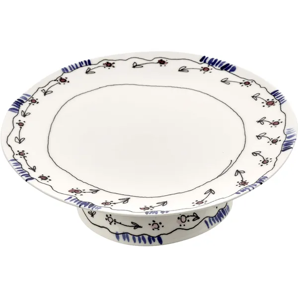 Midnight Flowers Cake Stand Large 28 cm Milk