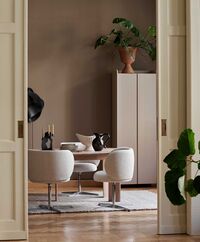 Rico Dining Swivel Bouclé Ruokailutuoli Luonnonvalkoinen