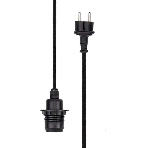 Kabelsett Tekstil E27 Outdoor Sort