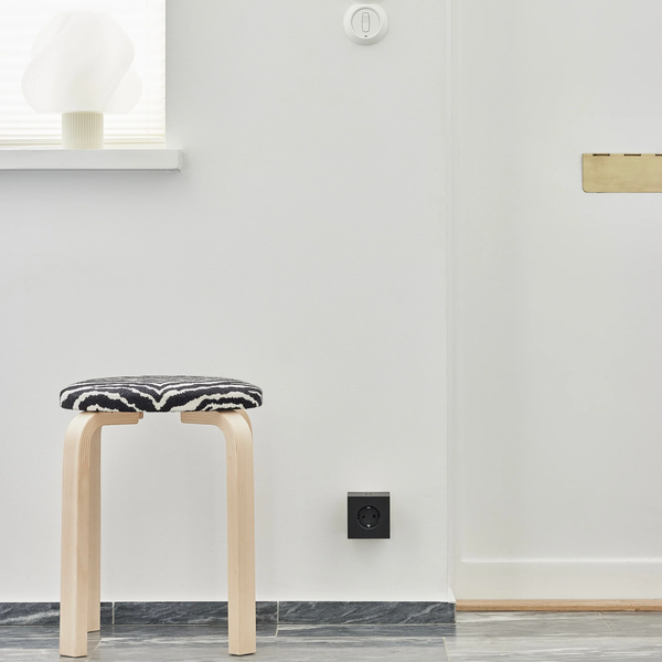 Square 2 Socket Extender With USB-C / Magnet Stockholm Black