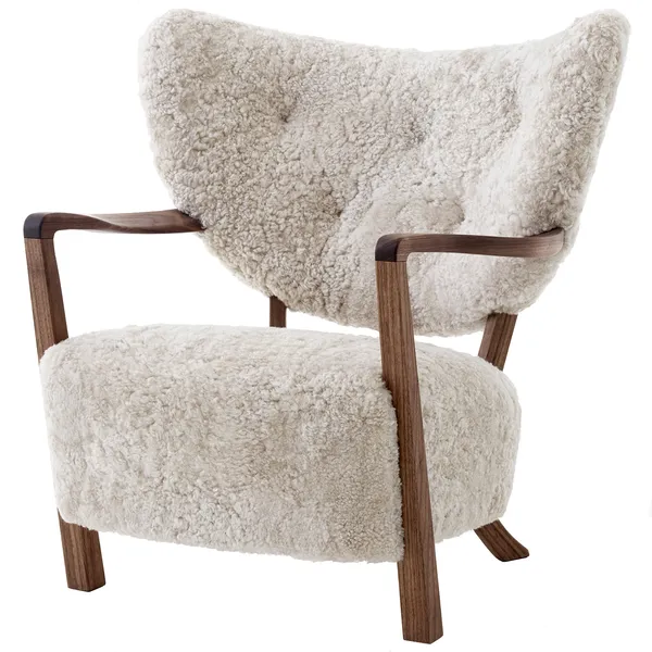 Wulff ATD2 Lounge-Tuoli Pähkinäpuu / Sheepskin Moonlight