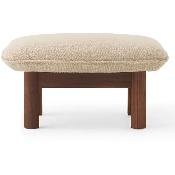 Brasilia Fåtölj Med Ottoman Walnut Bouclé 02 Beige