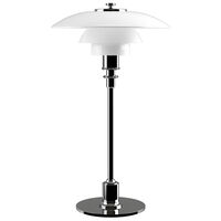 PH 3½-2½ Bordslampa Förkromad/Vitt Opalglas
