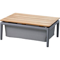 Conic Box Table 74x52 cm Grey TexTeak Table Top