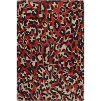Leopard Ullmatta 250x350 cm Röd