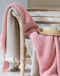 Våffla Plaid 130x200 cm Dusty Pink
