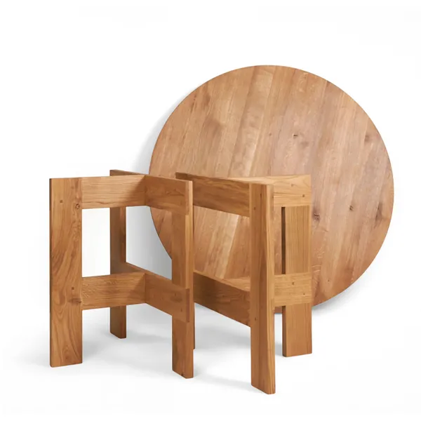 Farmhouse Trestle Spisebord Eg Ø 140 cm