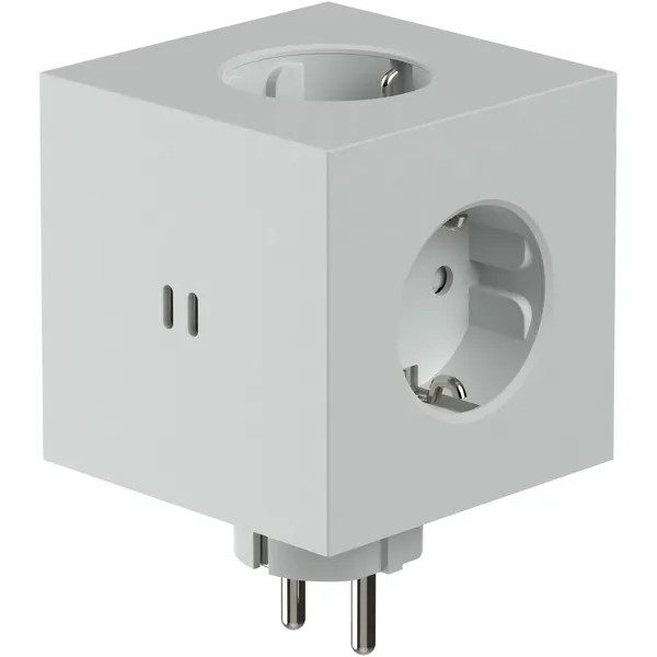Square 2 Socket Extender With USB-C / Magnet Gotland Grey