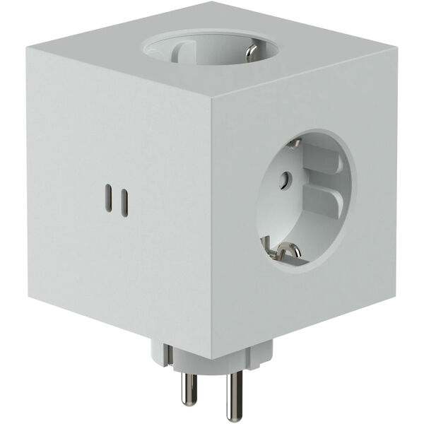 Square 2 Socket Extender With USB-C / Magnet Gotland Grey