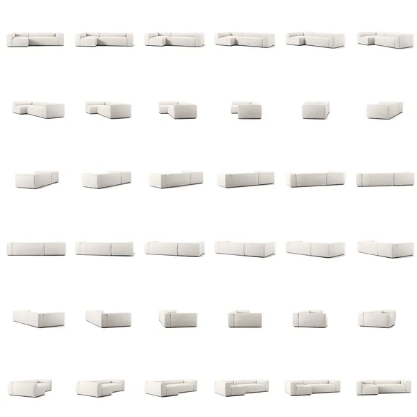 Grand 4-Personers Sofa Divan Højre Steam White