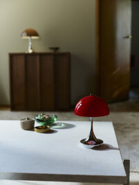 Panthella 160 Bordlampe Bærbar V3 Original Opal Red
