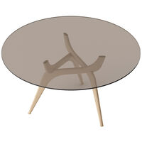 Triiio Spisebord Ø135 cm Ubehandlet Eg / Bronzeglas