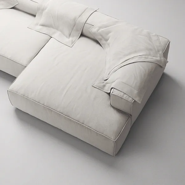 Grand 5-Sitssoffa schäslong Höger Minetyg Moon White