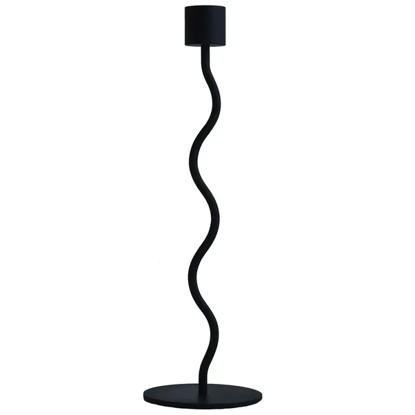 Curved Lysestage 26 cm Sort