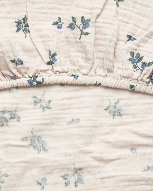 Blueberry Muslin Fitted Sheet 180x200 cm