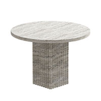 Soho Coffee Table Ø50 cm Silver Travertine