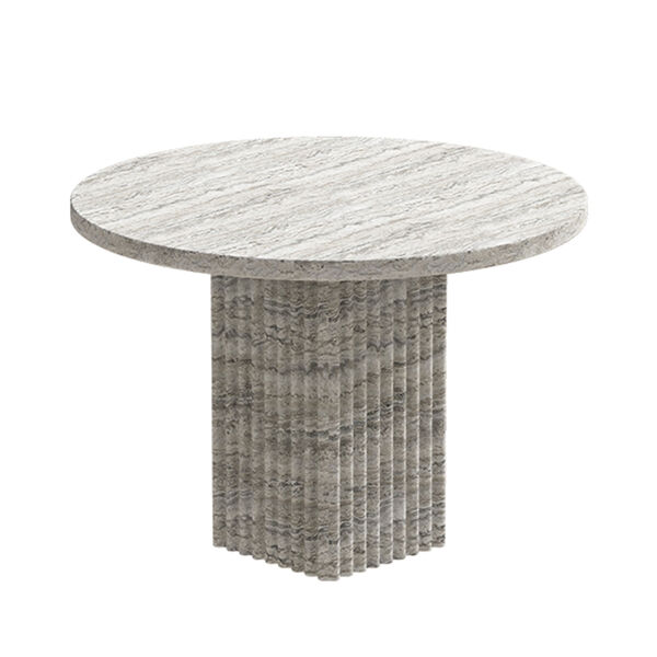 Soho Coffee Table Ø50 cm Silver Travertine