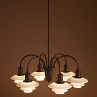 PH 1/1 Lysekrone Med 6 Armer Centenary Edition Aged Brass / Dusty Terracotta