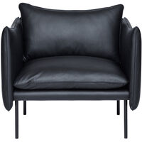 Tiki Lænestol L W:86 cm Sorte Ben / Læder Elmosoft Sort