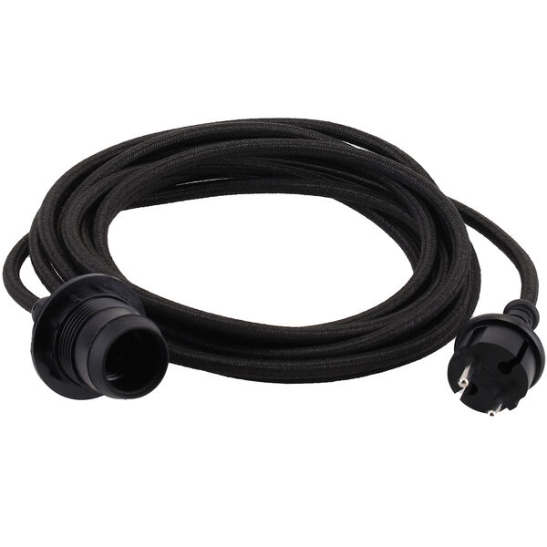 Kabelsæt Tekstil E27 Outdoor Sort