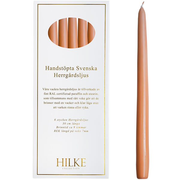 Stearinlys 30 cm 6-pk Aprikos