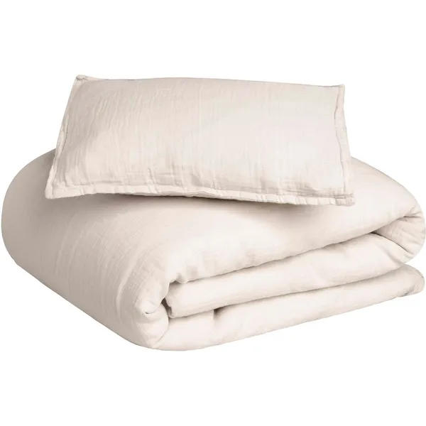 Eggshell Muslin Bed Set Junior 100x130 + 35x55 cm