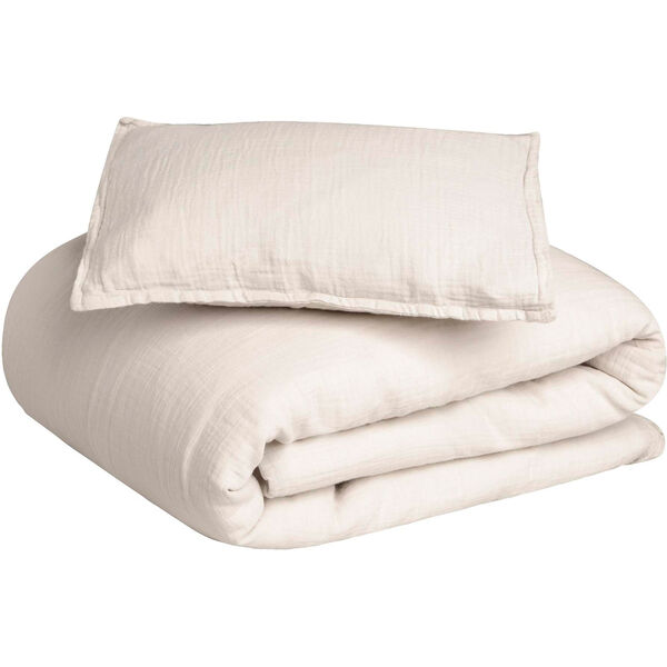 Eggshell Muslin Bed Set Junior 100x130 + 35x55 cm