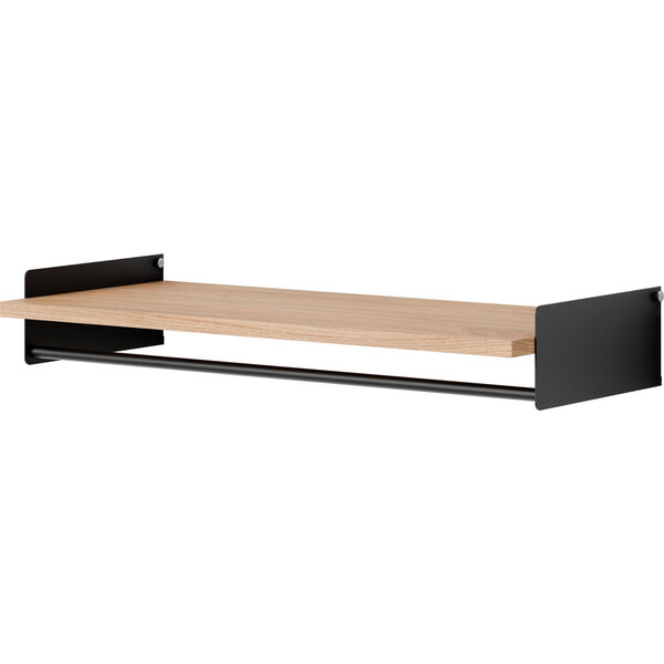 Garderobshylla Set 35x80 cm Ek / Svart