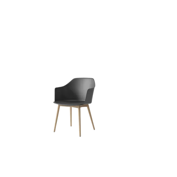 Rely HW76 Matstol Med Armstöd Stone Grey/Klarlackad Ek