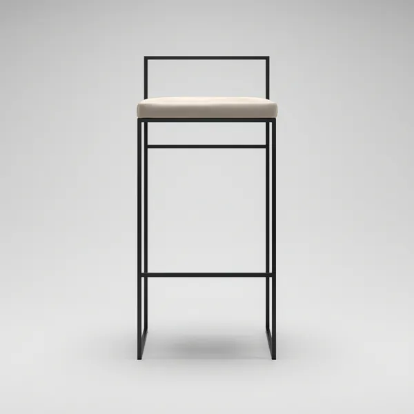 Baarijakkara Selkänojalla 90 cm Musta / Beige Sametti