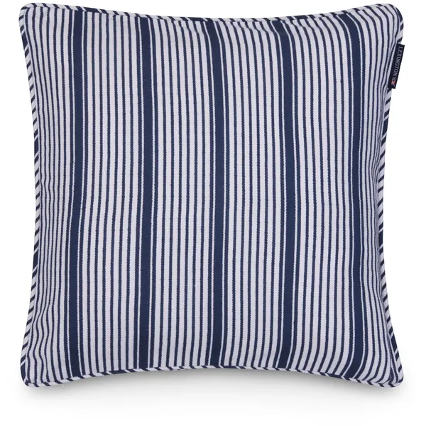 Classic Striped Organic Cotton Twill Tyynynpäällinen 50x50 cm Valkoinen / Beige