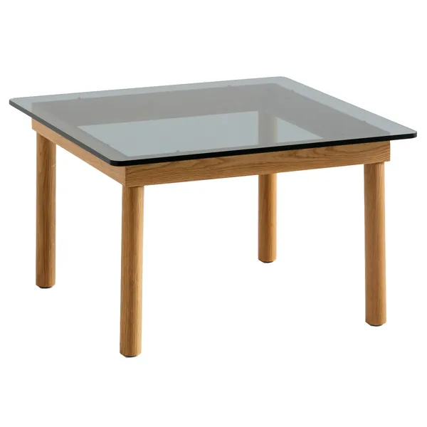 Kofi Sidebord 60x60 cm Vandbaseret Lakeret Eg / Klart Glas