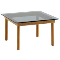 Kofi Sidebord 60x60 cm Vandbaseret Lakeret Eg / Klart Glas