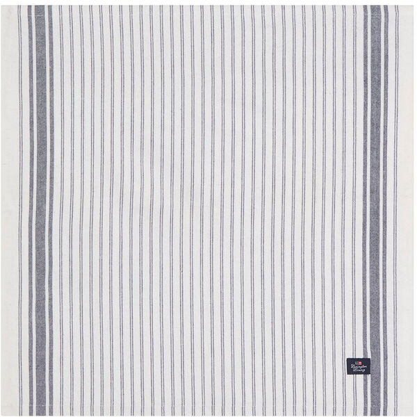 Icons Striped Organic Cotton Oxford Serviett Hvit / Dress Blue
