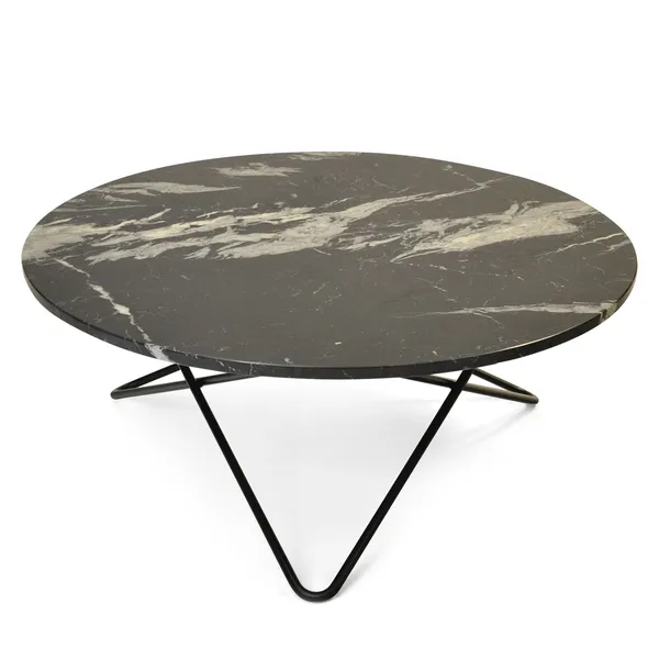 Large O Bord Sort Marmor/Sort