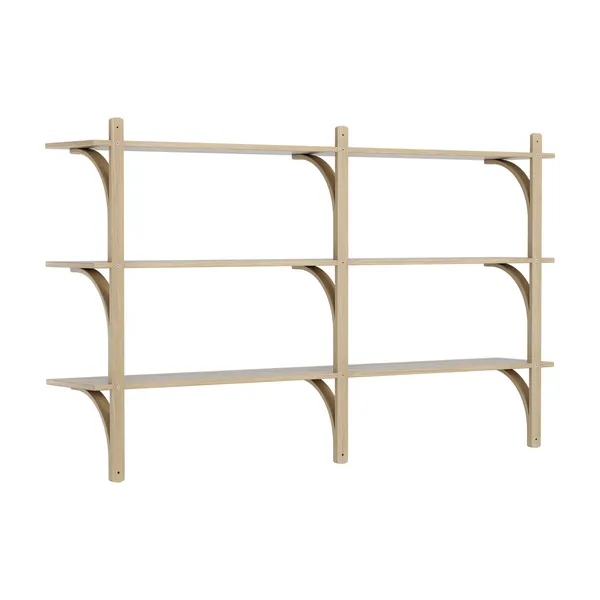 Levi Wall Shelf 180 cm Medium Brass / Naturlack Oak