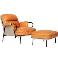 Lyra Armchair With Footstool Vintage Cognac