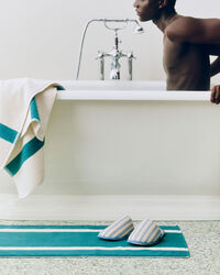 Stripe Towel 70x140 cm Petrol Blue