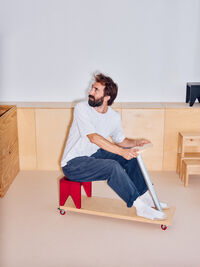 Manolito Stool Short Red