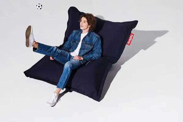 Original Outdoor Sækkestol Stripe Ocean Blue